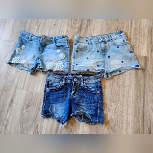Three Denim Shorts Kids Size 10